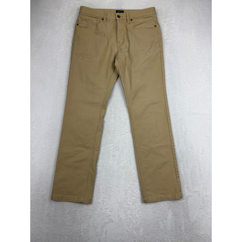 Brixton Mens Regular Fit Tan Khaki Canvas Pants 32x31 Straight Leg Five Pocket